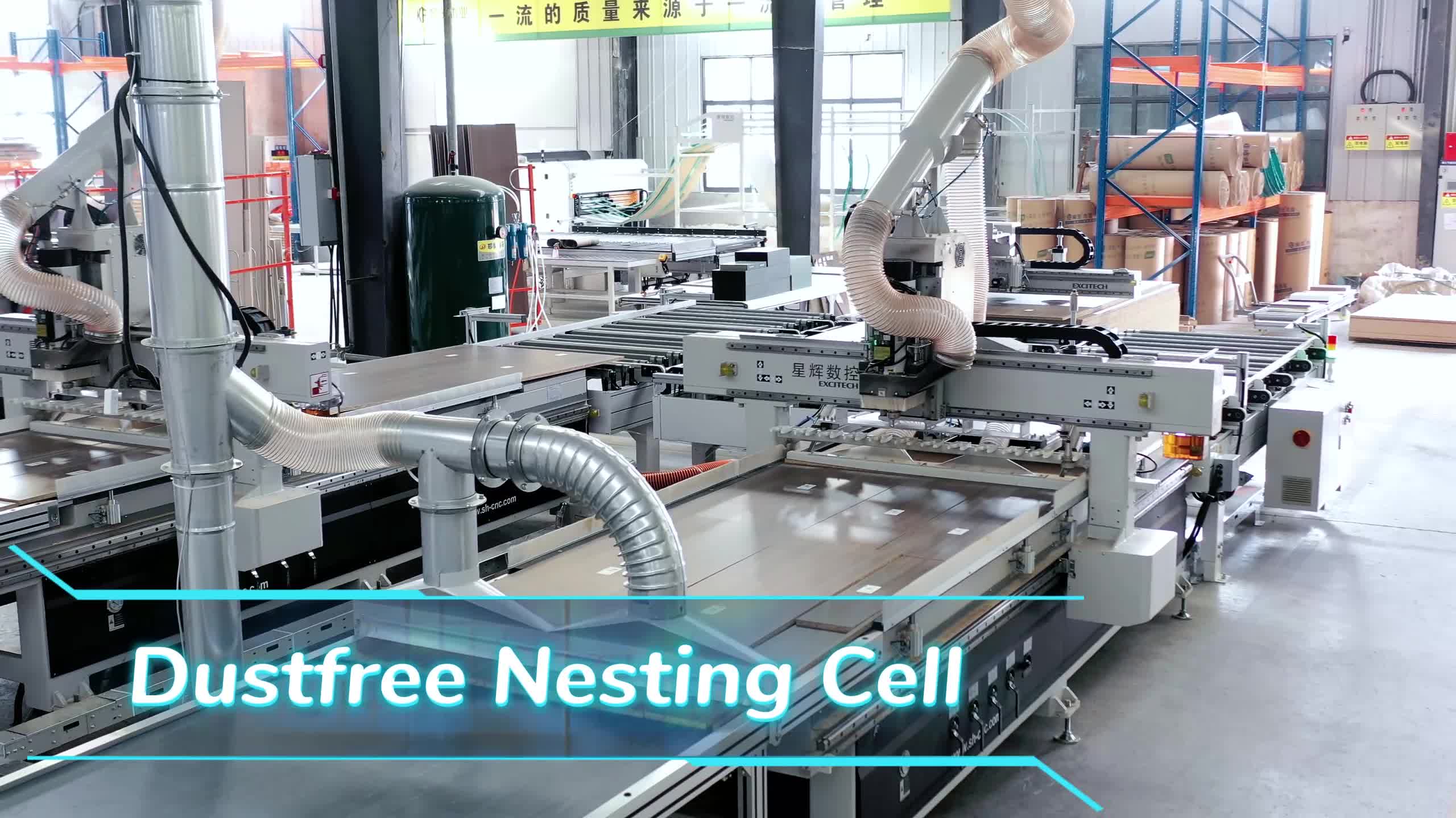 Intelligent production line, in EXCITECH | Henan Kefeng Wood Smart Production Project.