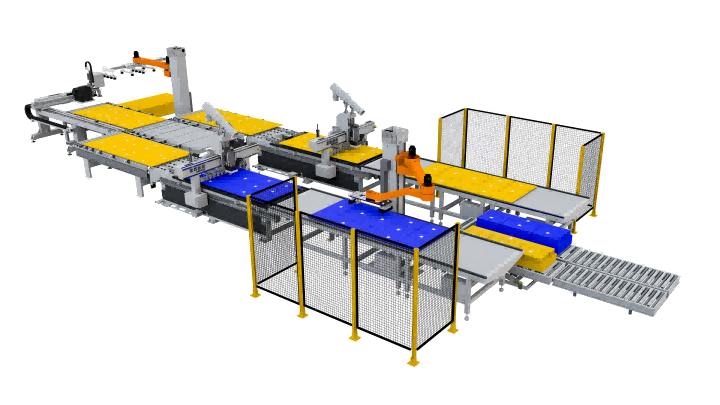 EXCITECH Nesting Cell with Robot 5cm Vision Gripping & Stacking.