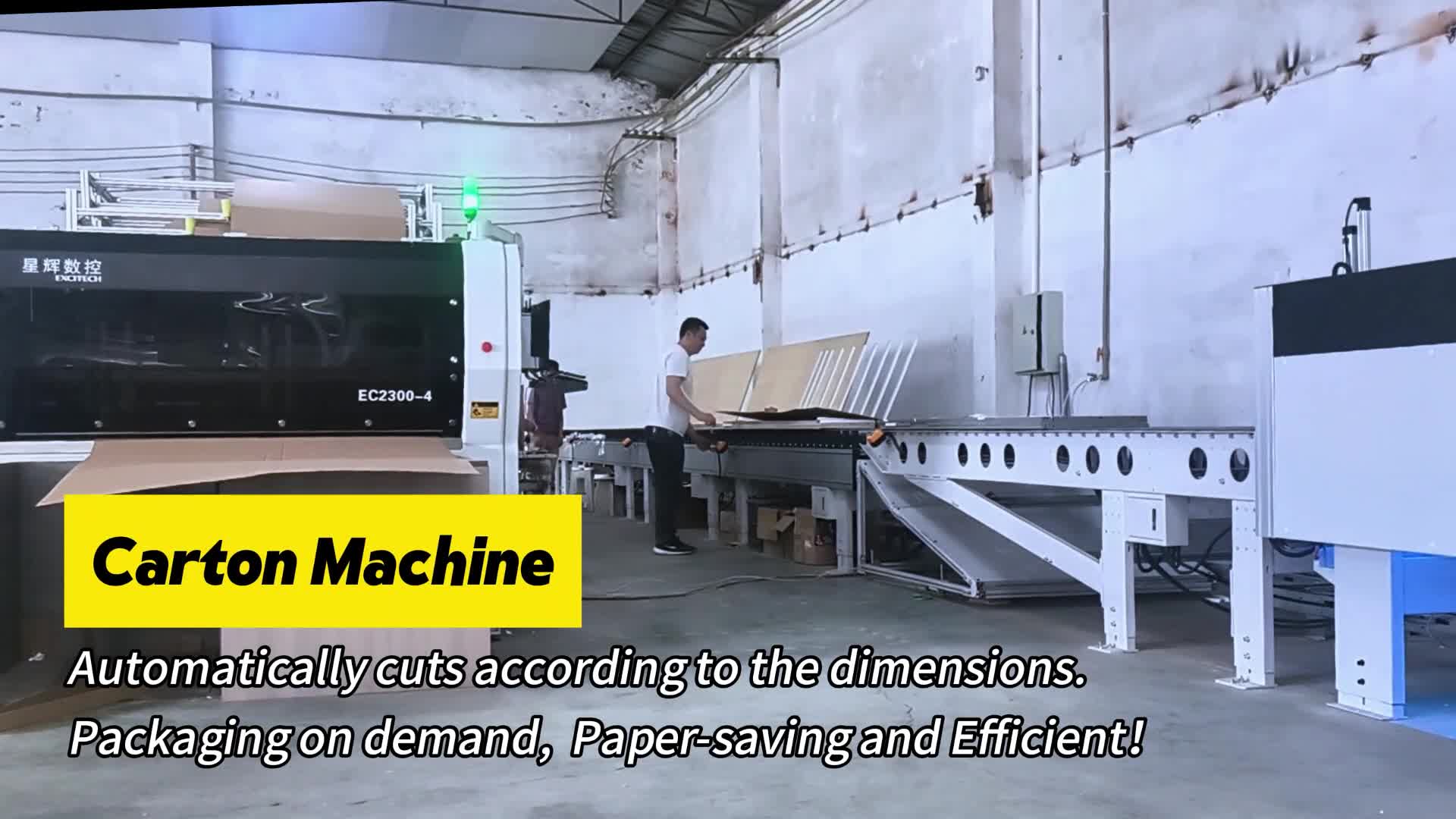 EXCITECH Intelligent Furniture Packaging Line | Automatic Carton Cutting & Sealing