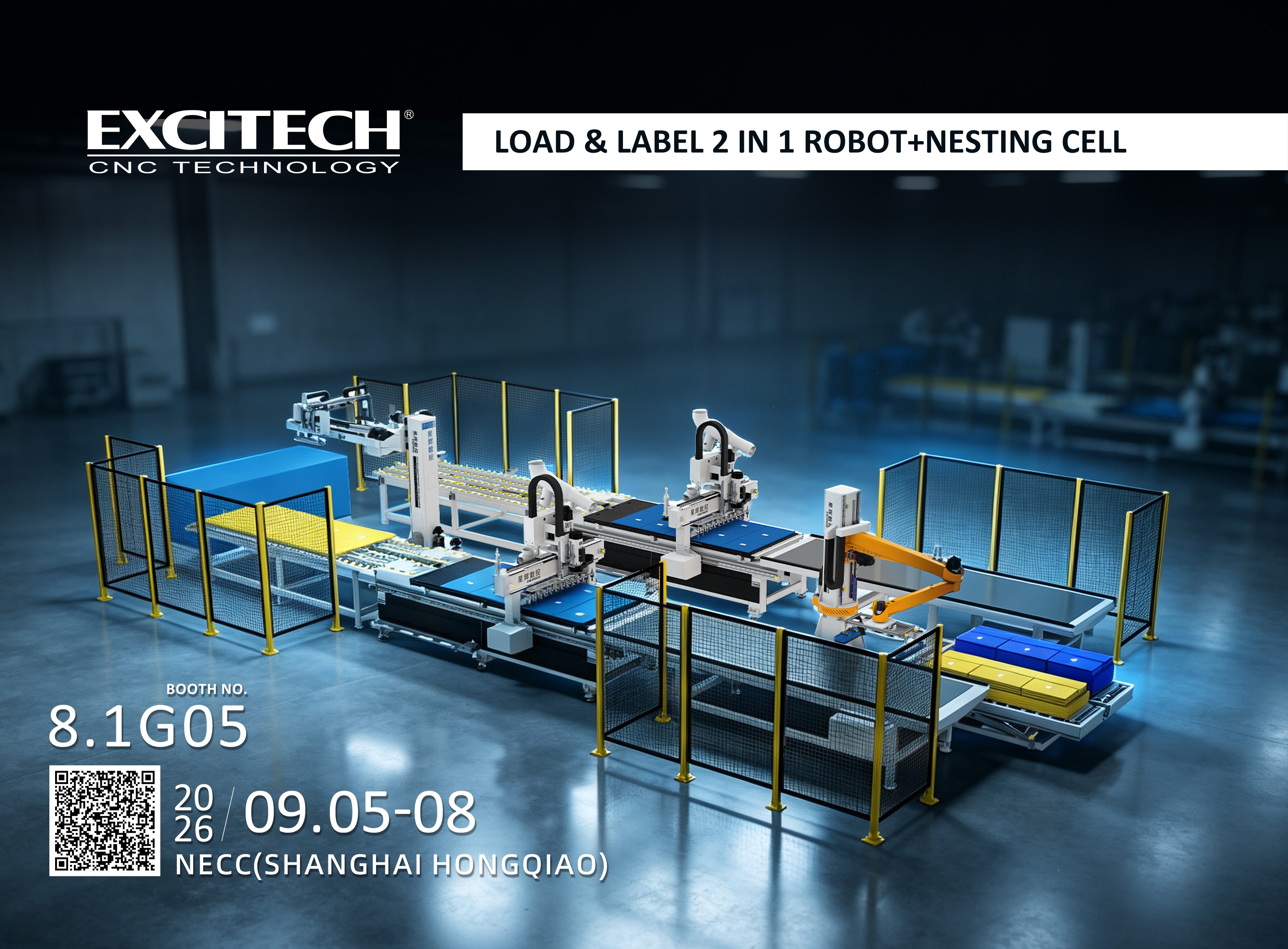 Load & Label 2 in 1 Robot Nesting Cell | Minimal Footprint, Phased Automation for Small Medium Factories